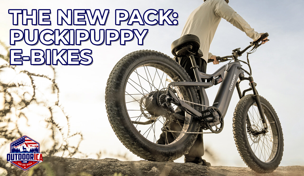 Puckipuppy electric bikes on display at Outdoorica in Albany, Minnesota