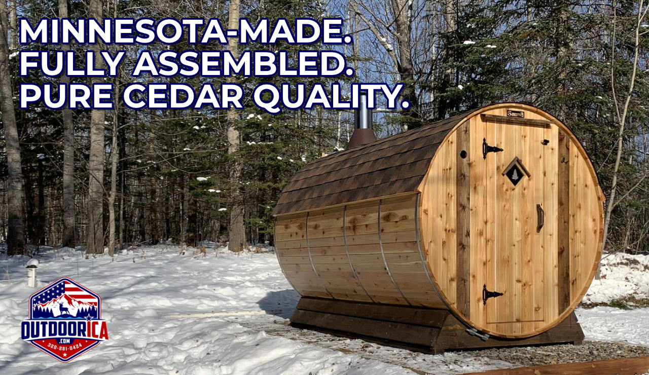 Minnesota-Made Setri Barrel Saunas: Fully Assembled & available at OUTDOORICA
