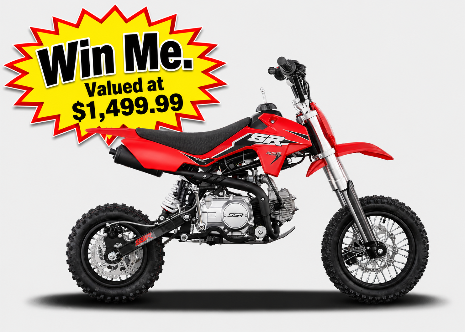 SSR Motorsports SR110SE dirt bike giveaway and SSR Dirt Bike special pricing at OUTDOORICA Open House