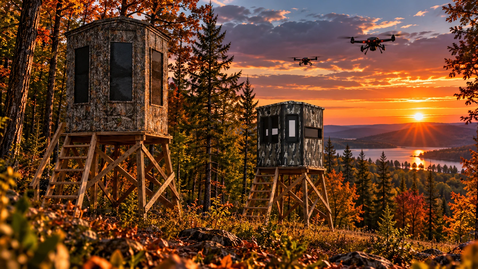 Fictional robot-themed hunting blind observation post