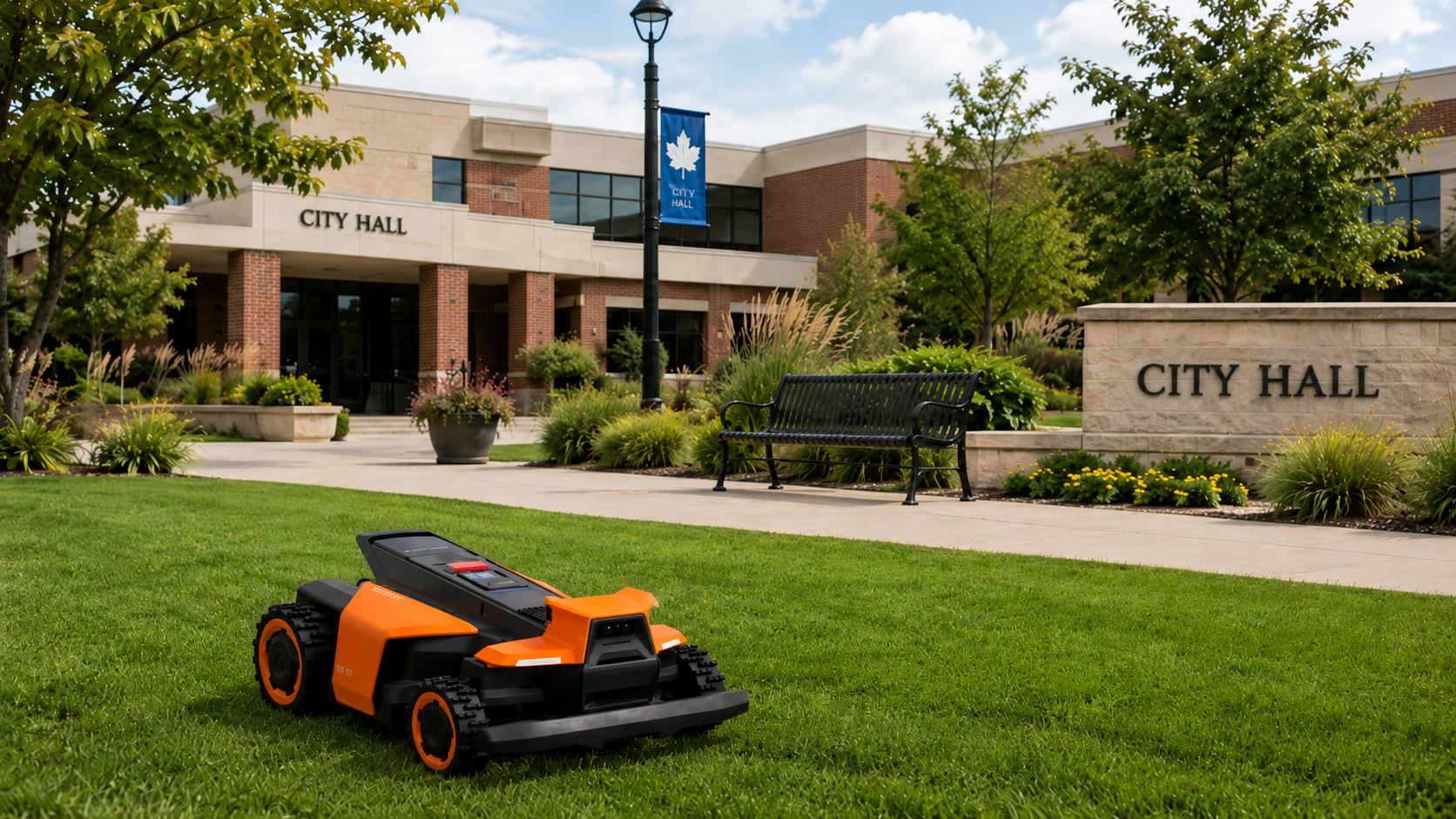 Segway Navimow Terranox robotic mower for city hall municipalities and parks departments in Minnesota