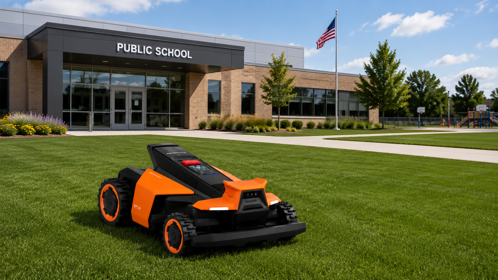 Segway Navimow Terranox robotic mower for public schools and campuses in Minnesota