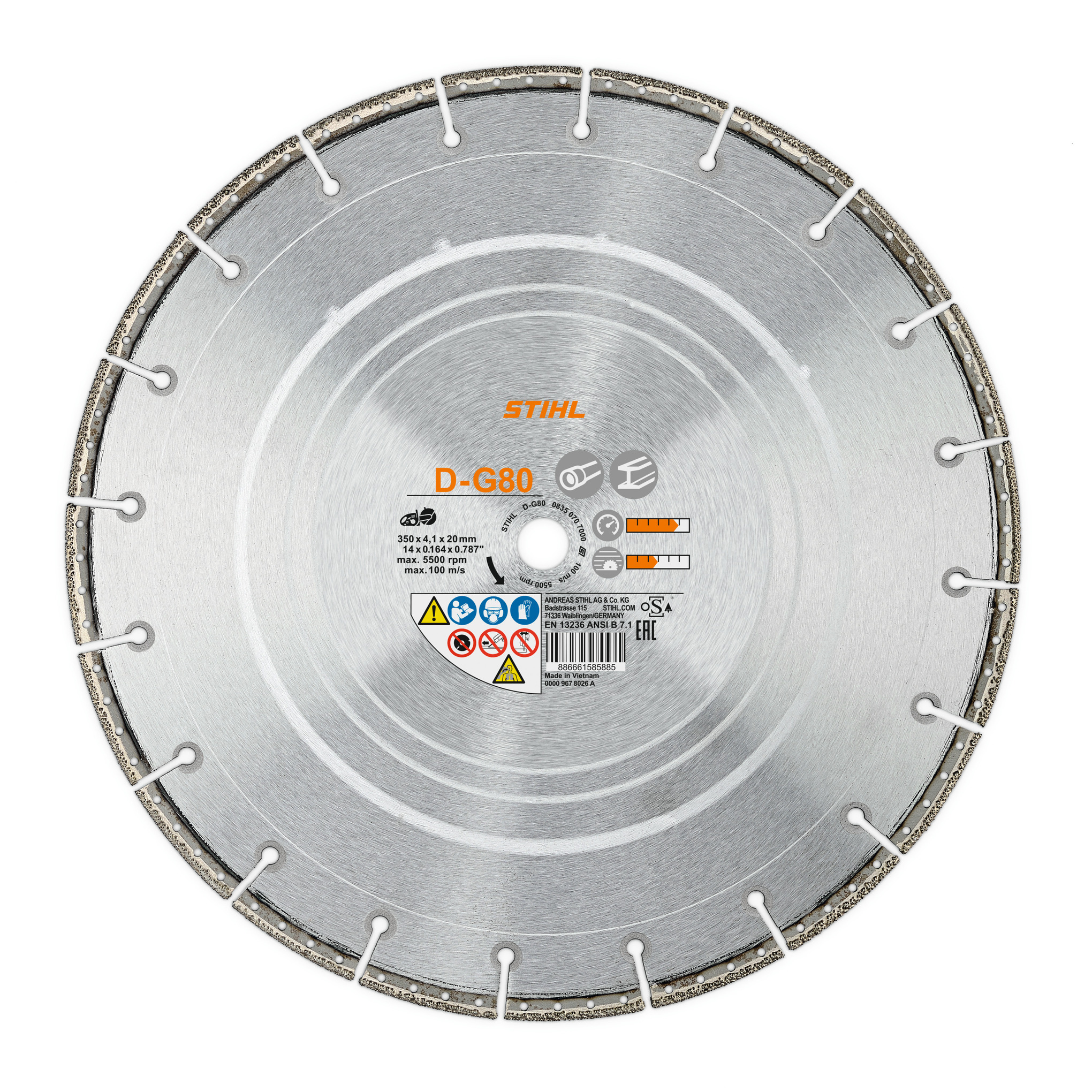 STIHL D-G80 12 in. Diamond Wheel for Pipeline Construction