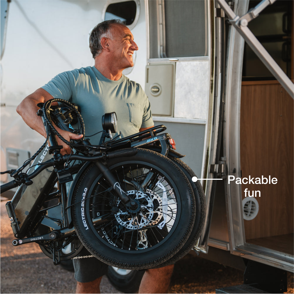 Lectric XP4 Foldable Step-Thru Ebike - Stratus White | Outdoorica