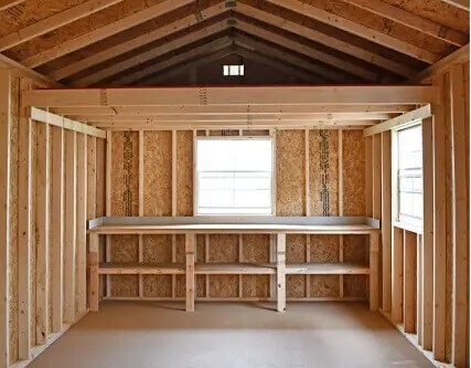 Utility shed interior