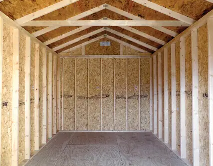 Utility shed interior view