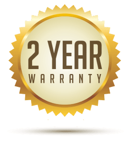 Prime Attachments 2 year warranty badge