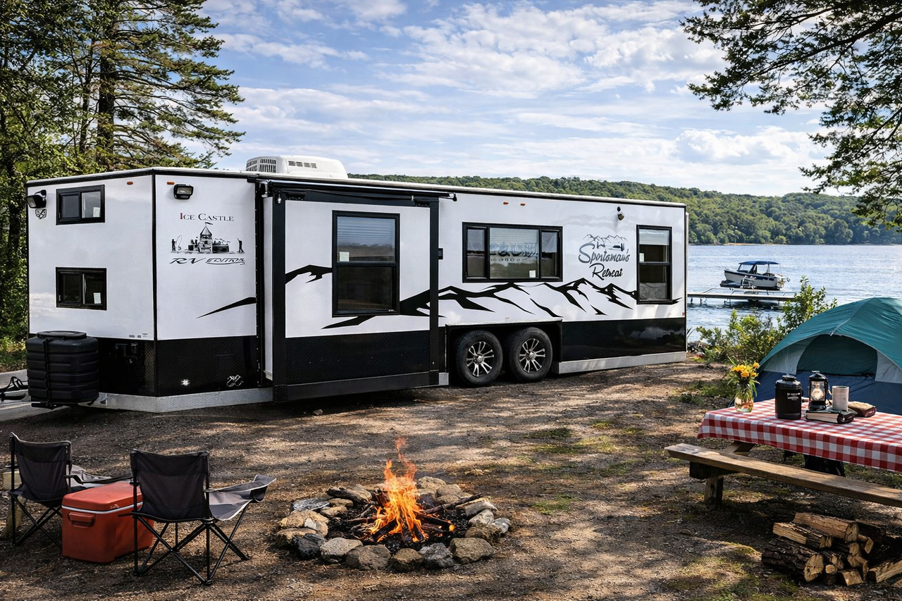 New Ice Castle Sportsmans Retreat 8x28 RV Camper and Fish House at OUTDOORICA in Minnesota