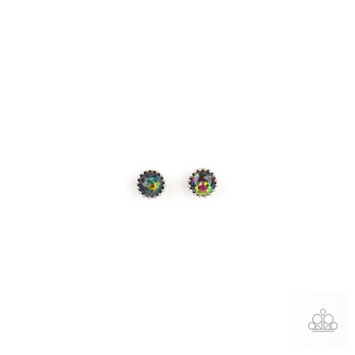 Starlet Shimmer Oil Spill Earrings - Studded Round