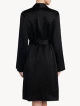Black silk short robe_2