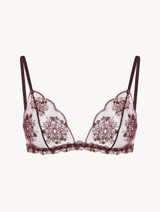 Triangle Bra in burgundy embroidered tulle_0