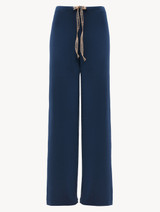 Trousers in blue modal silk jersey_0