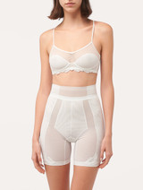 Shorts in off-white stretch tulle_1
