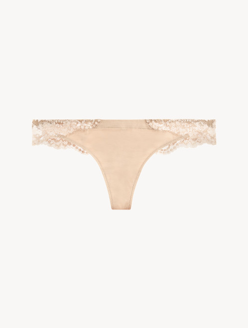 Nude cotton thong