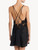Slip Dress in black silk with Leavers lace_2