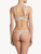 Thong in off-white Lycra with embroidered tulle