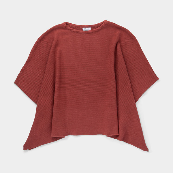 Knitted Poncho - Maroon