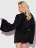 Brigeta Short Satin Robe in Black