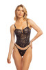 Kai Snake Lace Bustier Bra Set in Black