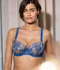 Agathe Underwired Low-Necked Bra in Blue Lazuli