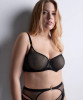 Sheer Emotion Half Cup Bra in Black