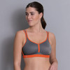 Performance Sports Bra in Anthracite/Fiesta