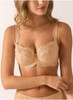 Thalia Underwired Low-Necked Microfiber Bra in Caramel