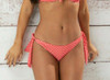 Hot Spots Tie Side Swim Bottom in Coral FINAL SALE NORMALLY $30