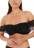 Marseille Underwire Bardot Bikini Top in Black