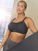 Non-Wired Sports Bra in Black with Purple