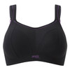 Non-Wired Sports Bra in Black with Purple