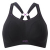 Non-Wired Sports Bra in Black with Purple