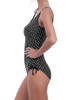 Santa Monica Underwire V-Neck One Piece Swimsuit in Black & White FINAL SALE NORMALLY $134