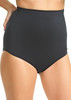 Versailles High Waist Control Bikini Brief Swim Bottom in Black
