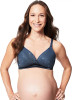 Fig Mousse Padded Plunge Wirefree Maternity Bra in Blue