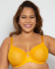 Sheer Mesh Full Coverage Unlined Underwire Bra in Saffron