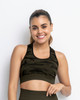 Seamless Reversible Sports Bra in Green Camouflage