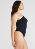 One Shoulder Shaping Thong Outlast® Seamless Bodysuit in  Black
