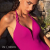 Grâce Infinie Non-Wired Seduction Halter Swimsuit in Tresses Fuschia *FINAL SALE (25% Off)*