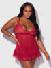 Harlow Lace & Mesh Babydoll & G-String Set