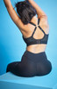 Non-Wired Sports Bra in Black/Ice Blue