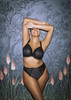 Charley Underwire Plunge Bra with Stretch Lace in Black