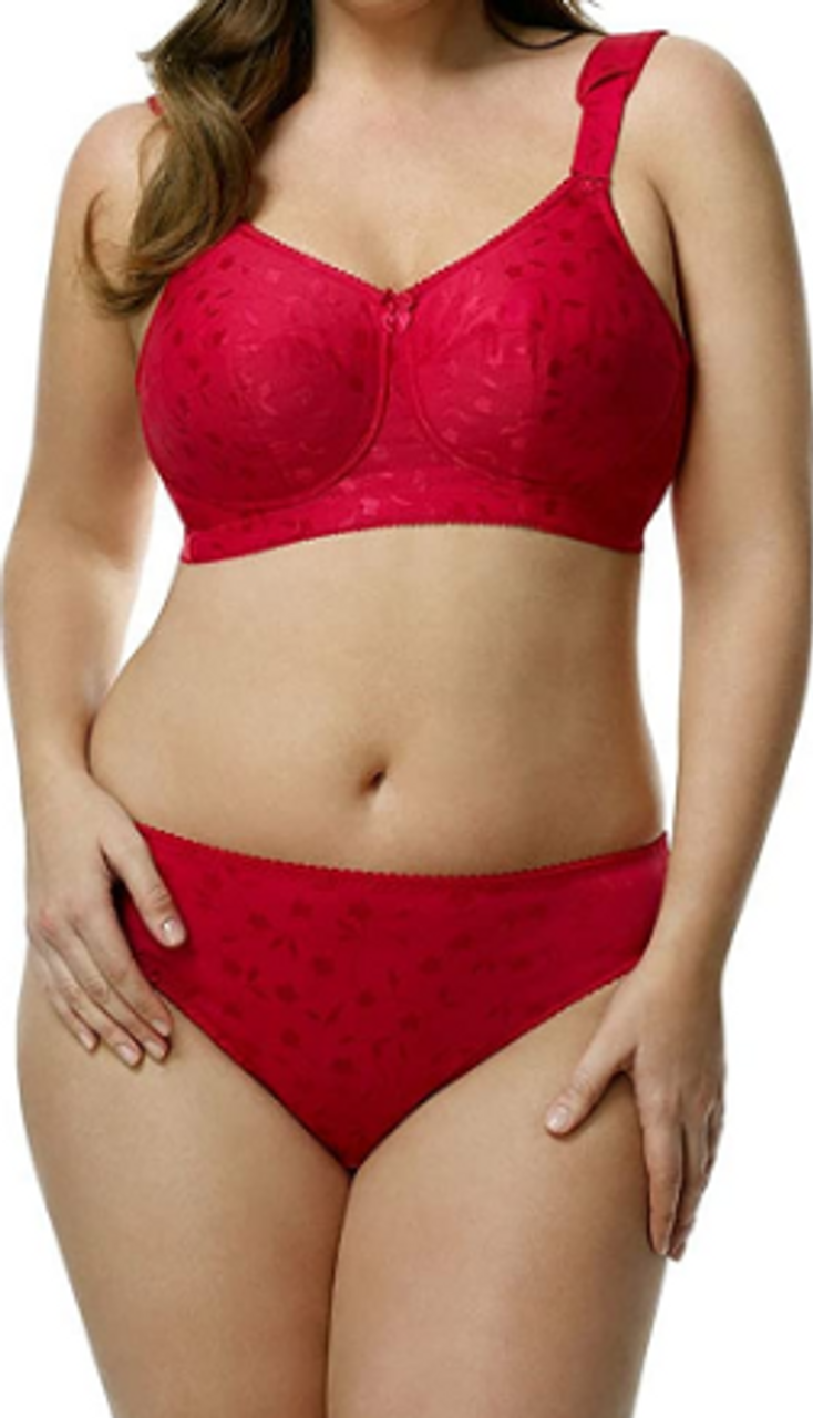 Elila Jacquard Softcup Bra in Red - Busted Bra Shop