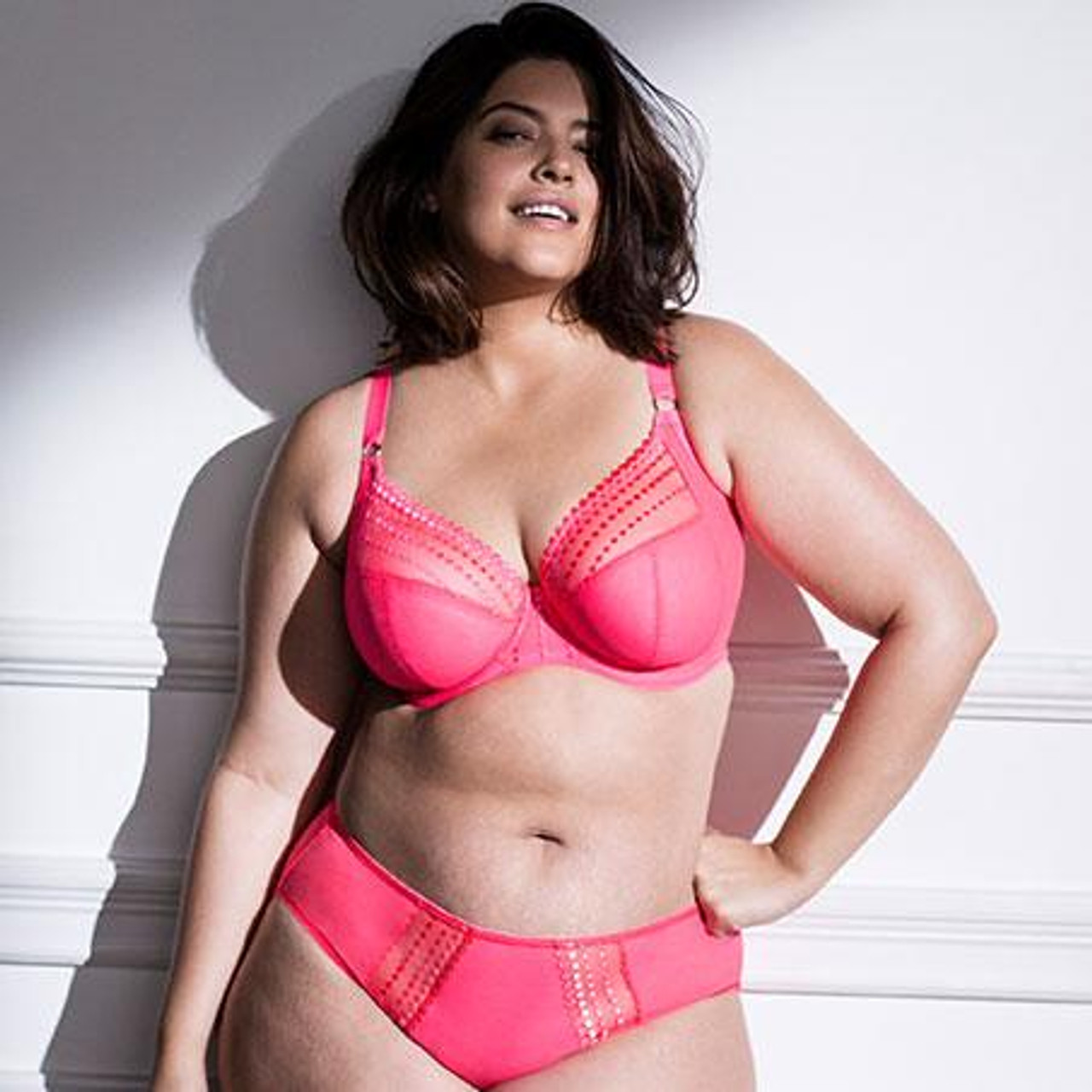 Elomi Matilda Underwire Plunge Bra in Neon Pink (NEP) FINAL SALE (50% Off)  - Busted Bra Shop