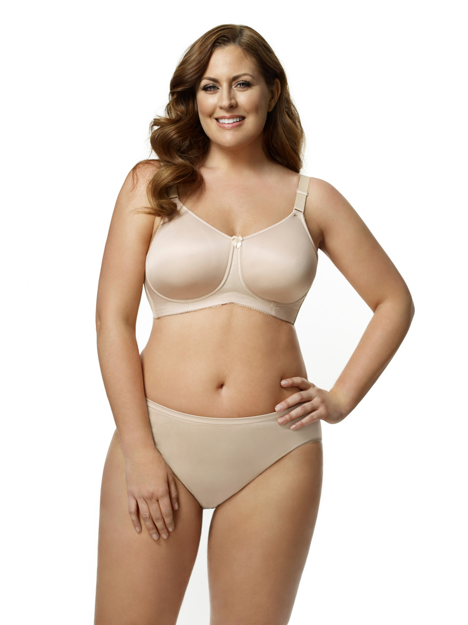 Elila Embroidered Microfiber Underwire Bra in Nude - Busted Bra Shop