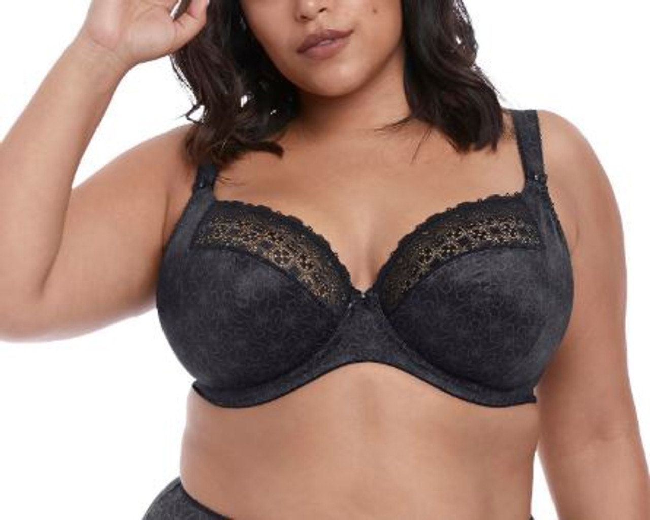 Elomi Charley Underwire Plunge Bra with Stretch Lace in Honeysuckle (HOE)  FINAL SALE (40% Off)