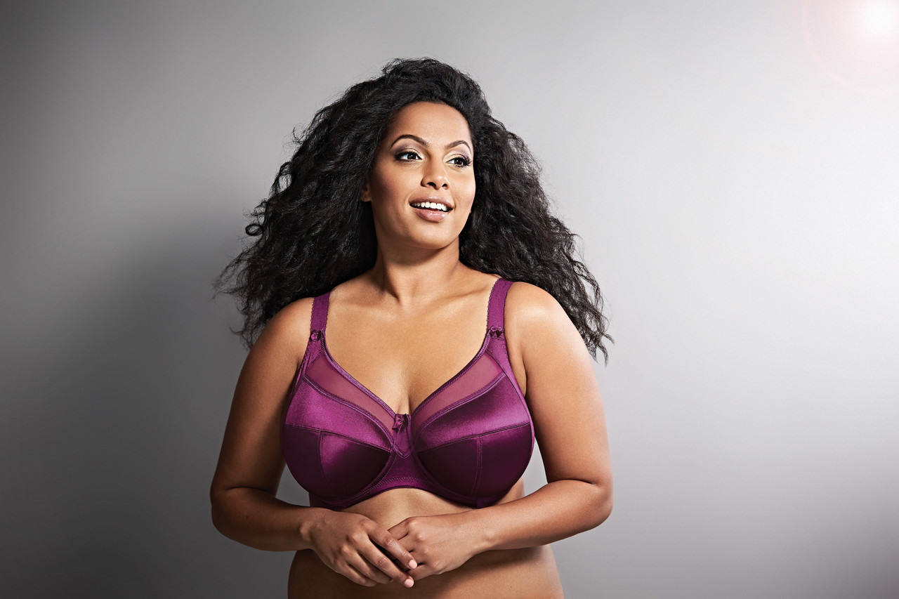 Goddess Keira Underwire Banded Bra in Plum FINAL SALE NORMALLY $48