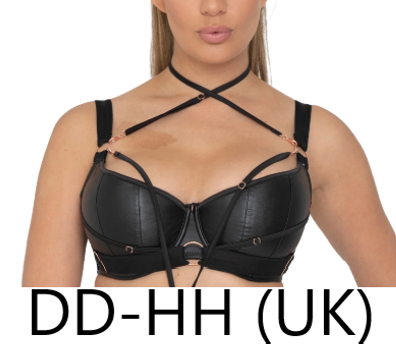 Scantilly Harnessed Padded Half Cup Bra in Black FINAL SALE