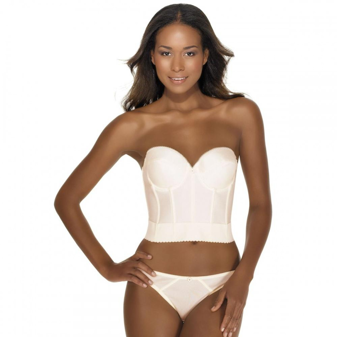 Dominique Noemi Backless Strapless Lowback Balconnet Bra in Ivory - Busted  Bra Shop