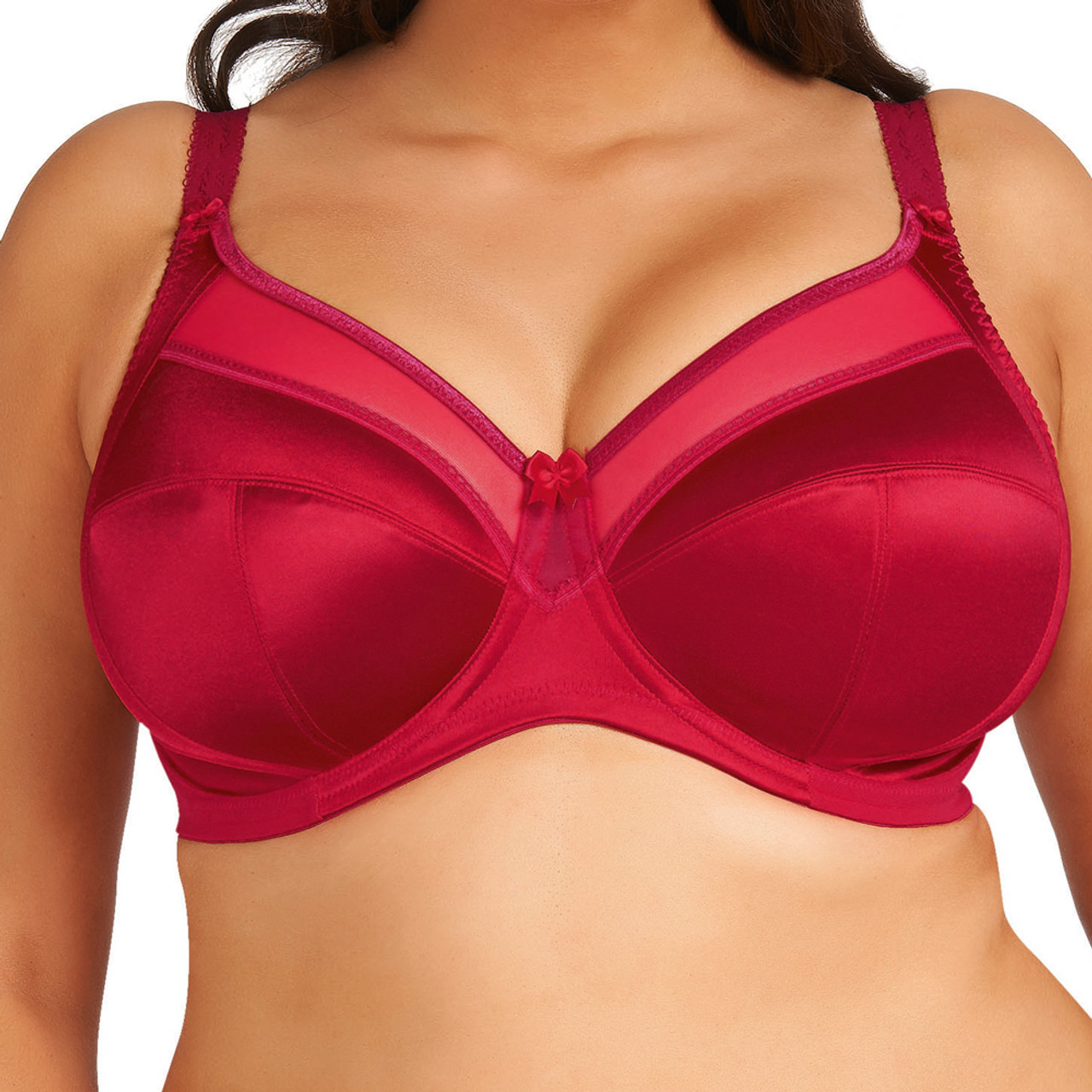 Goddess Keira Underwire Banded Bra in Crimson - Busted Bra Shop